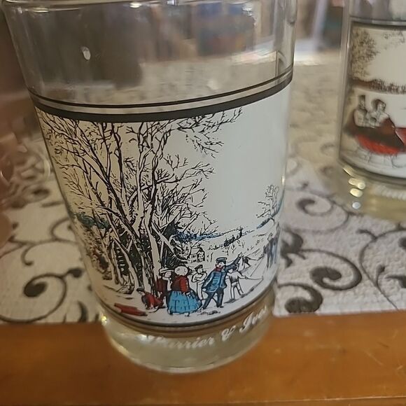Set of Four Currier and Ives Glasses - Picture 2 of 8